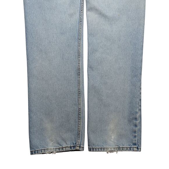 Levi’s 505 Regular Fit Jeans Light Wash Men’s 34x36 Straight Leg Distressed Fade - Picture 10 of 15